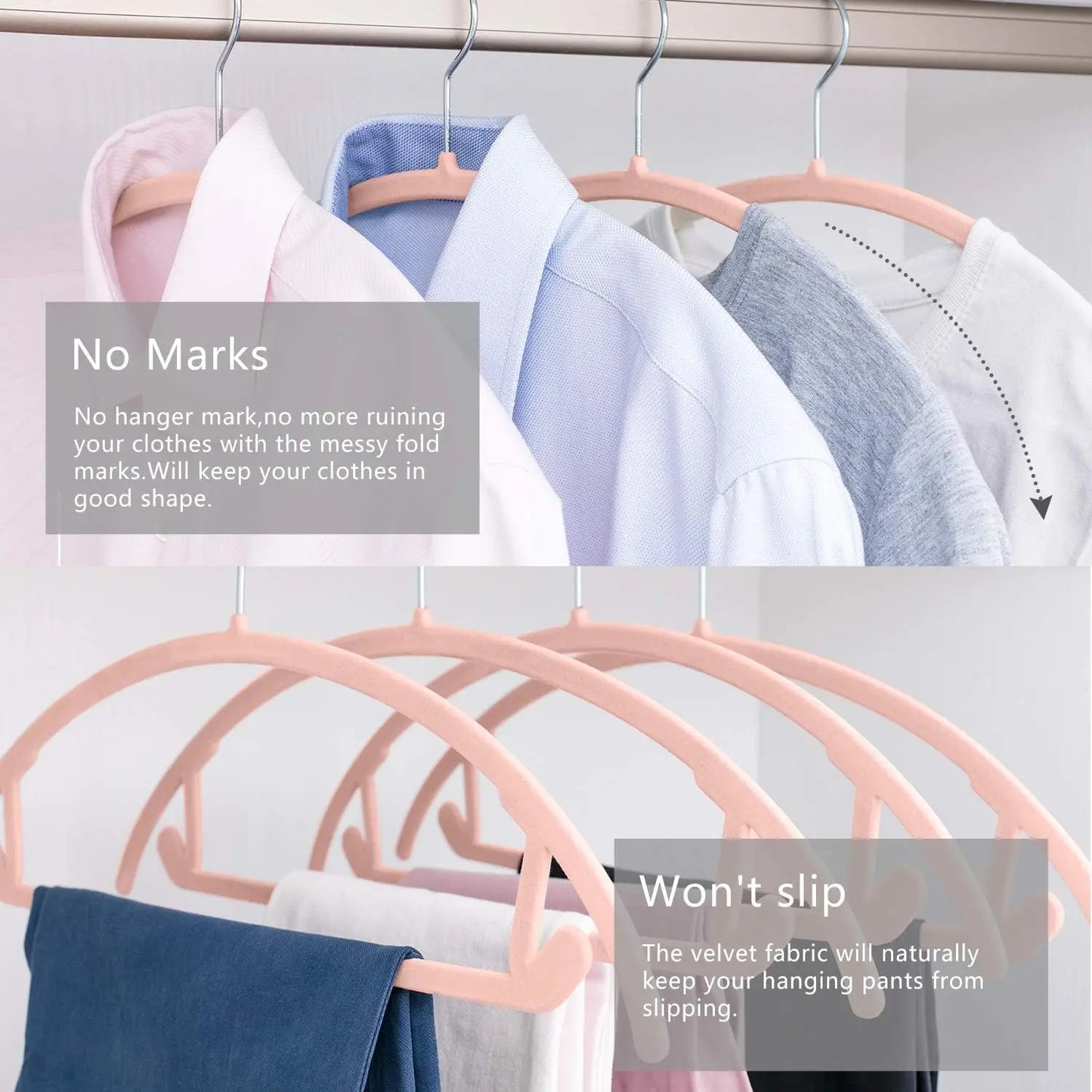 Non-Slip Velvet Clothes Hangers Pack of 50