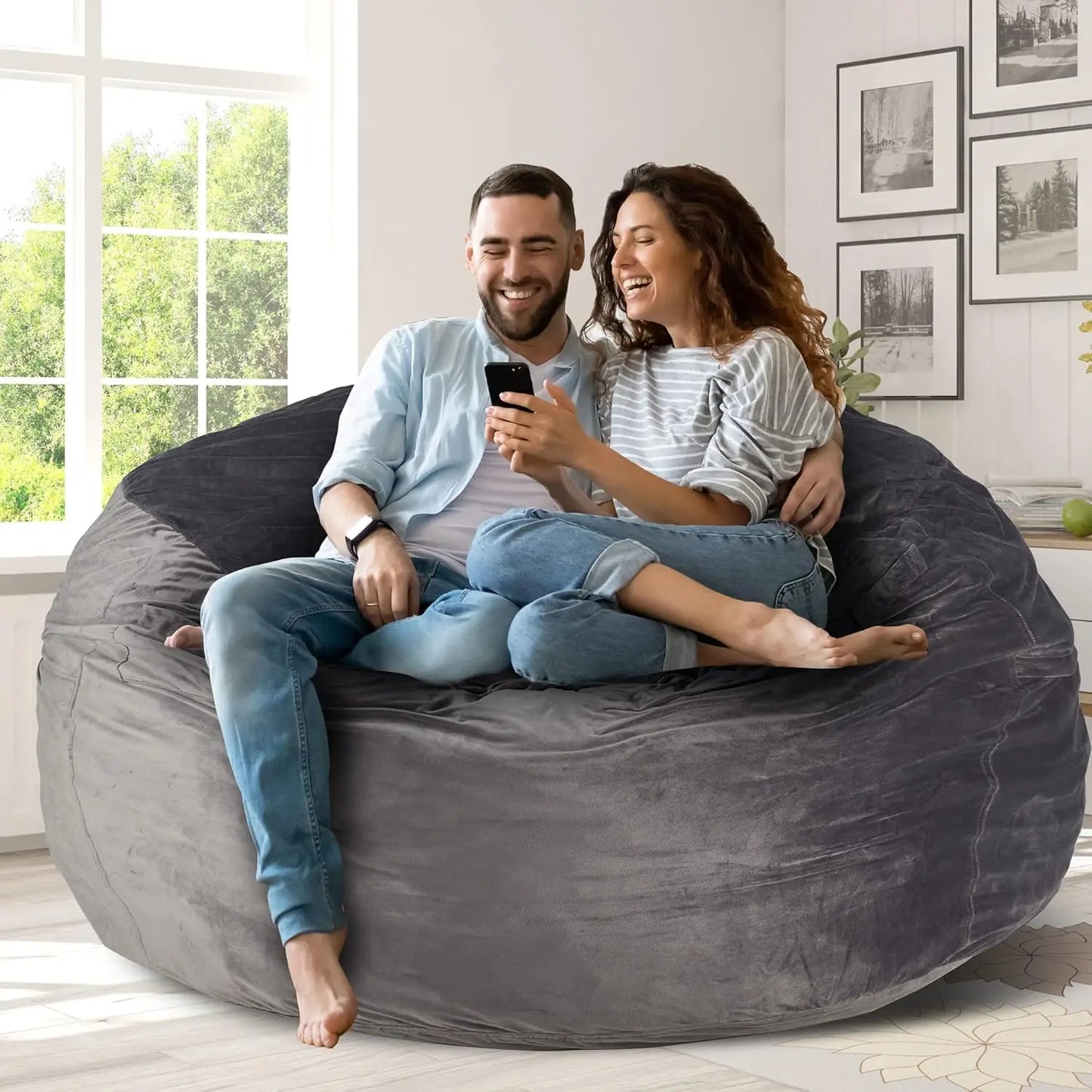 Large Memory Foam Bean Bag Chair