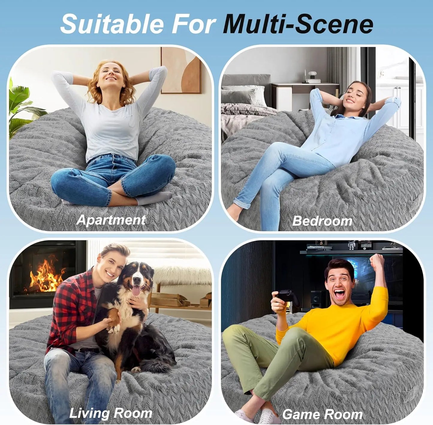 Large Memory Foam Bean Bag Chair