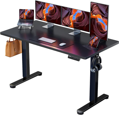 Height Adjustable Electric Standing Desk, 48 X 24 Inches Sit Stand up Desk, Memory Computer Home Office Desk with Splice Board (White)