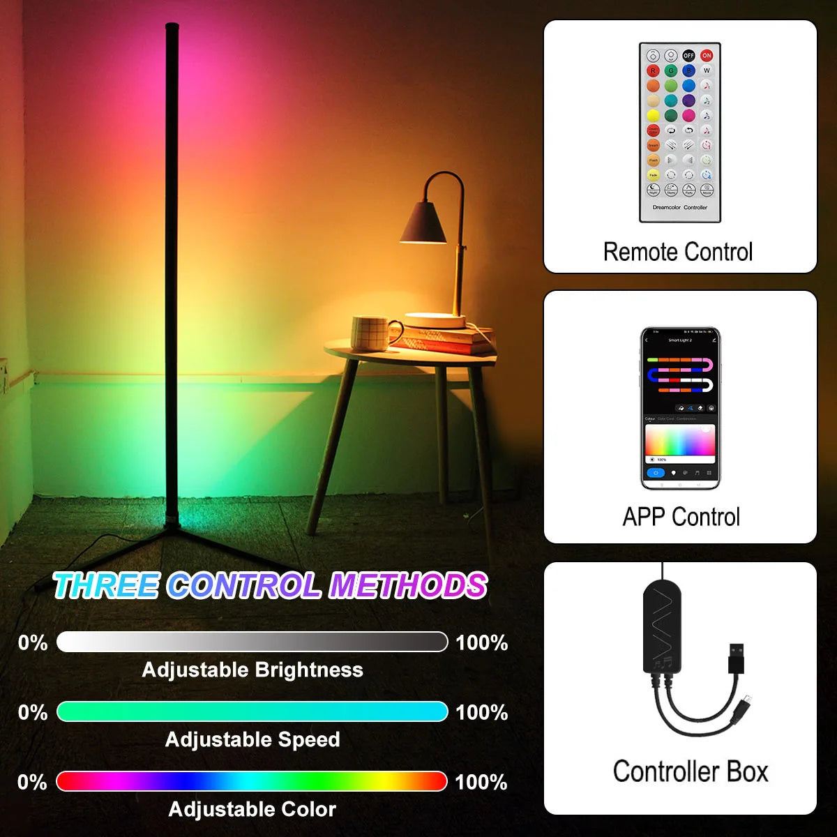 160cm LED Corner Floor Lamp