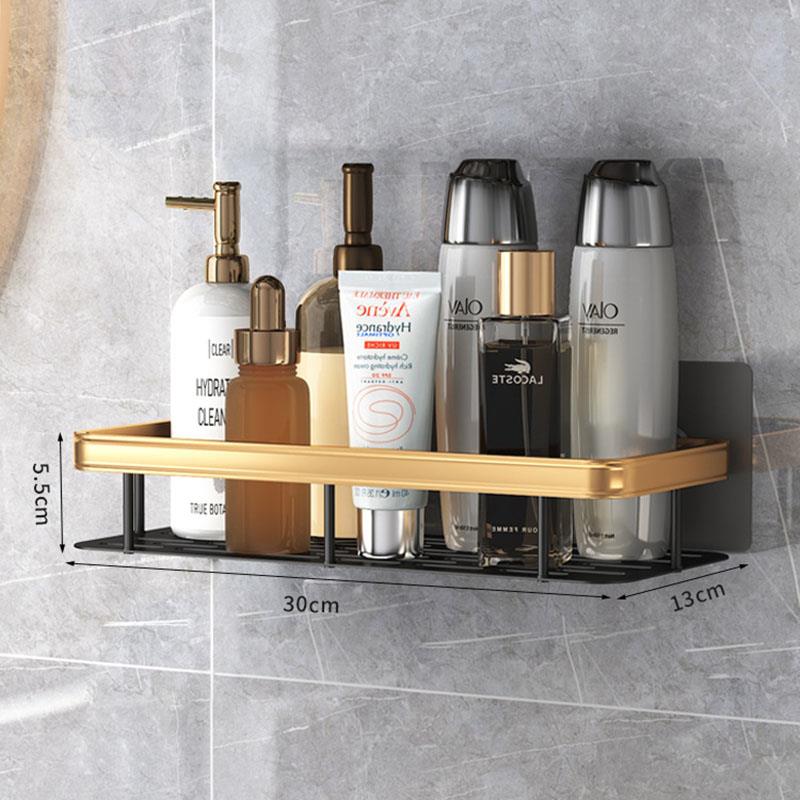 Shower Caddy Rack Corner Shelf Over Toilet Wall Velcro Storage