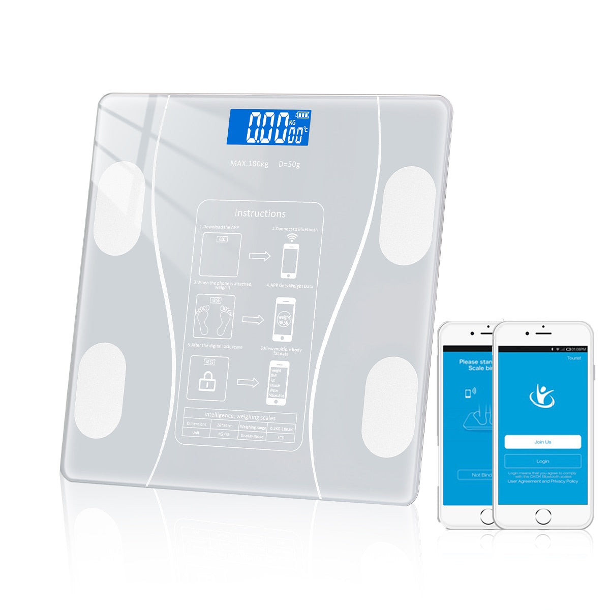 Upgraded Version Bluetooth Smart Digital Scales for Body Weight